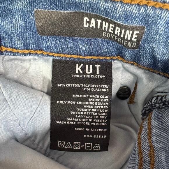 KUT from the Kloth Catherine Boyfriend Jeans Size 12 High Rise Distressed - Picture 3 of 9